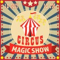 Circus poster magic show. Invitation.