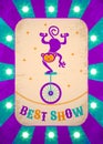 circus poster with monkey Royalty Free Stock Photo