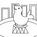 Circus seal coloring page