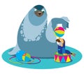 Circus.Seal is trainer Royalty Free Stock Photo