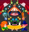 Circus set isolated items and requisite Royalty Free Stock Photo
