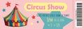Circus Show admission ticket template mock up vector illustration Royalty Free Stock Photo