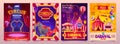 Circus show banners, big top tent carnival flyers Royalty Free Stock Photo