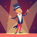 Circus Show Host Boy Man in Suit with Cylinder Hat