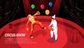 Circus Show Isometric Horizontal Illustration