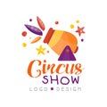 Circus show logo design, carnival, festive, circus show label, badge, design element can be used for flyear, poster Royalty Free Stock Photo