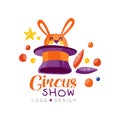 Circus show logo design, carnival, festive, show label, badge, design element can be used for flyear, poster, banner Royalty Free Stock Photo