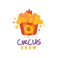 Circus show logo design template, carnival, festive, circus show label, badge, hand drawn design element can be used for Royalty Free Stock Photo