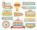 Circus show promo flat vector labels set