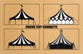 Circus silhouettes set, large pack of vector silhouette design Royalty Free Stock Photo