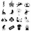 Circus simple icons set