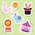 circus stickers icons Royalty Free Stock Photo