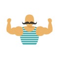 Circus strongman icon flat isolated vector