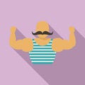 Circus strongman icon, flat style