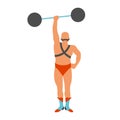 Circus Strongman icon. Vintage Vector illustration.