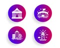 Circus tent, Arena and Skyscraper buildings icons set. Lighthouse sign. Vector