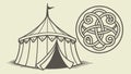 Circus Tent with Circular Celtic Knot, Festive Event Design, vector design Generative AI Royalty Free Stock Photo