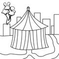 Circus tent coloring page