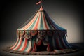 Circus tent on a dark background. 3d render. Vintage style.