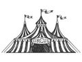 Circus tent engraving vector illustration