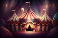 Circus tent on fairytale background. Illustration AI Generative Royalty Free Stock Photo