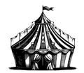 Circus tent hand drawn sketch in doodle style Vector illustration Royalty Free Stock Photo