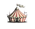 Circus tent hand drawn sketch. Vector illustration Royalty Free Stock Photo