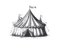 Circus tent hand drawn sketch. Vector illustration Royalty Free Stock Photo