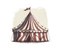 Circus tent hand drawn sketch. Vector illustration Royalty Free Stock Photo