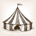 Circus tent hand drawn sketch vector