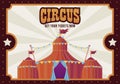 Circus tent with lettering entertainment poster Royalty Free Stock Photo