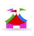 Circus tent logo sign vector Royalty Free Stock Photo