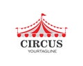 Circus tent logo template. Vector Royalty Free Stock Photo