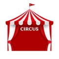 Circus Tent Poster Background Vector Template. Red and White Stripes, Striped Dome, Canopy Royalty Free Stock Photo