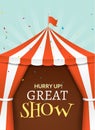 Circus tent poster. Circus retro invitation event. Fun carnival vector illustration. Amusement performance Royalty Free Stock Photo