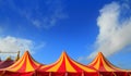 Circus tent red orange and yellow stripped pattern