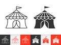 Circus Tent simple black line vector icon