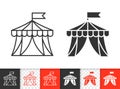 Circus Tent simple black line vector icon