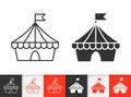 Circus Tent simple black line vector icon