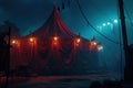 the circus tent is on a stage at night Royalty Free Stock Photo