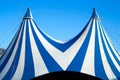 Circus tent stripped blue and white