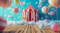 Circus Tent Surrounded by Balloons and Streamers