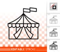 Circus Tent simple black line vector icon