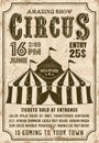 Circus tent vector invitation retro style poster