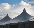 Circus Tents with Cumulus Clouds Royalty Free Stock Photo