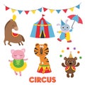 Set of circus animals.