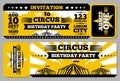 Circus ticket birthday card vector mockup Royalty Free Stock Photo