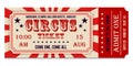 Circus ticket. Vector Image. Horizontal vintage and retro circus ticket. Royalty Free Stock Photo