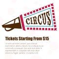 Circus tickets starting from 15 dollars, banner Royalty Free Stock Photo