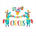 Circus clipart. Circus trained horses. Royalty Free Stock Photo